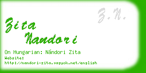 zita nandori business card